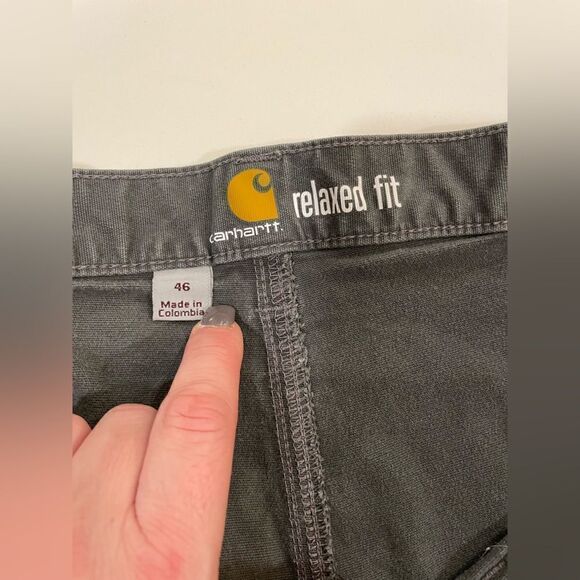 Carhartt Men's Shorts Relaxed Fit Carpenter Cargo Shorts Gray Sz 46 - Picture 3 of 7